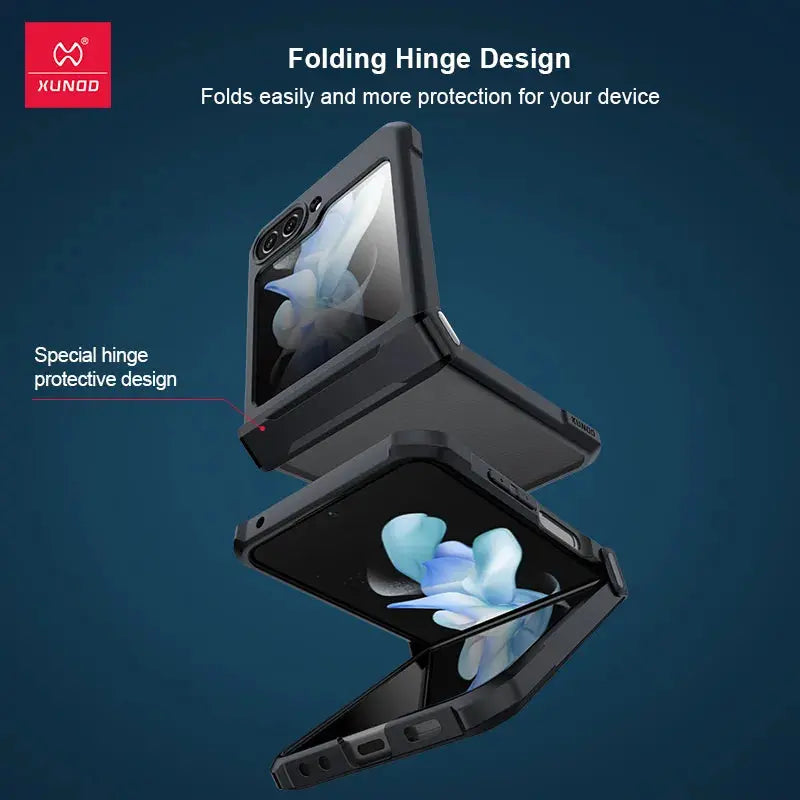 Xundd-funda de Airbags para Samsung Galaxy Z Flip 5 5G, carcasa a prueba de golpes, acrílico + TPU + cristal trasero, transparente, para Flip5 z플스 5 이스 스 - La zona Apple