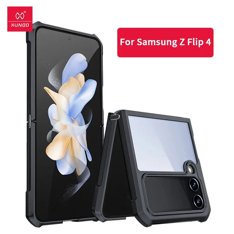 Xundd-funda de Airbags para Samsung Galaxy Z Flip 5 5G, carcasa a prueba de golpes, acrílico + TPU + cristal trasero, transparente, para Flip5 z플스 5 이스 스 - La zona Apple