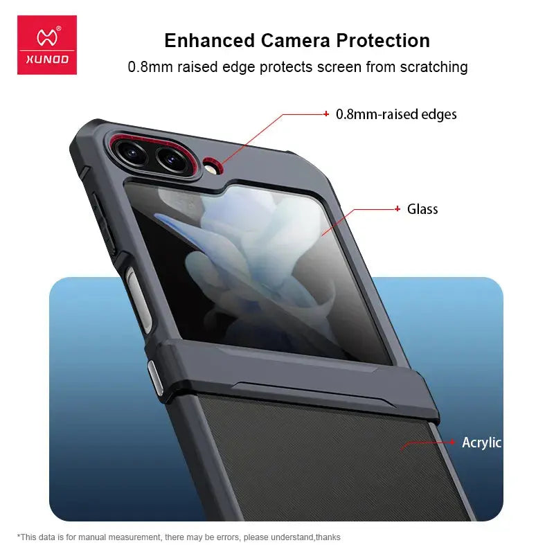 Xundd-funda de Airbags para Samsung Galaxy Z Flip 5 5G, carcasa a prueba de golpes, acrílico + TPU + cristal trasero, transparente, para Flip5 z플스 5 이스 스 - La zona Apple