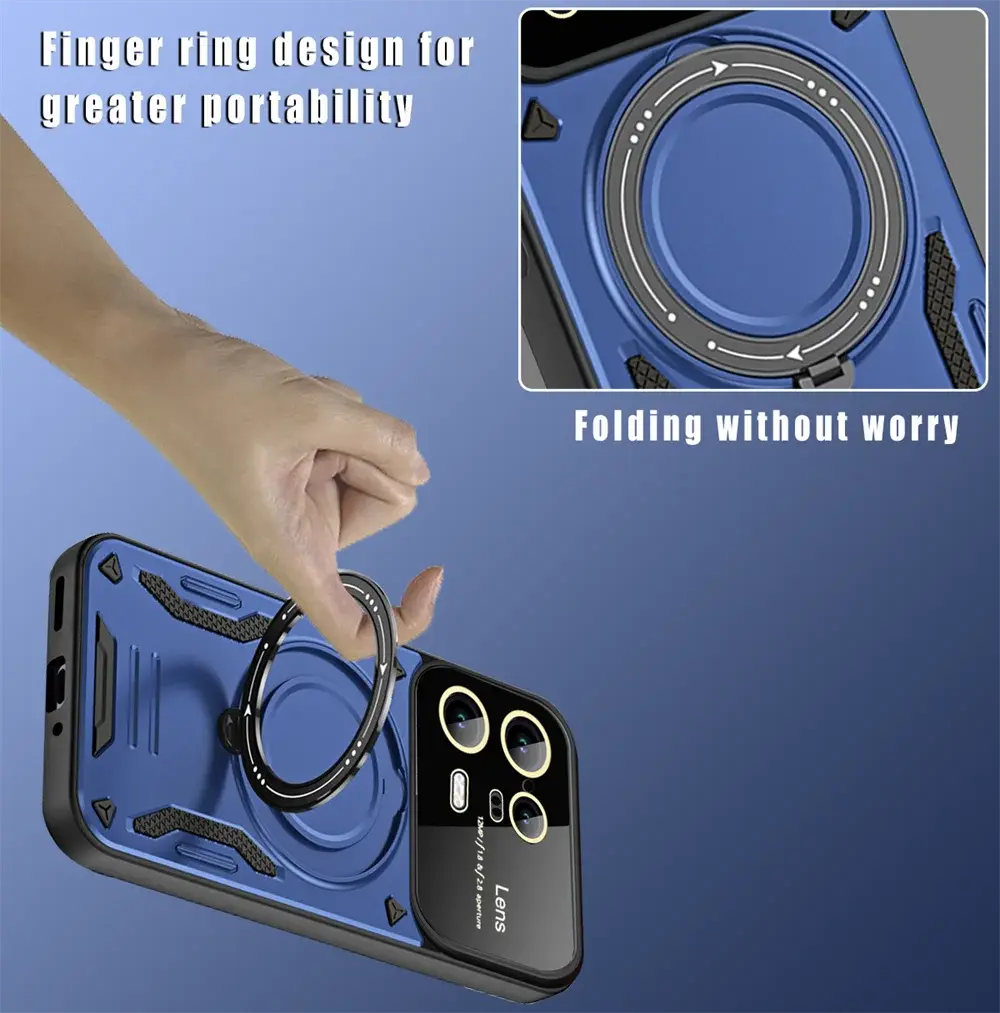 YouDun-funda de teléfono para XIAOMI 13 PRO, carcasa multifuncional con anillo de soporte oculto, parachoques magnético Magsafe, PC, TPU, a prueba de golpes - La zona Apple