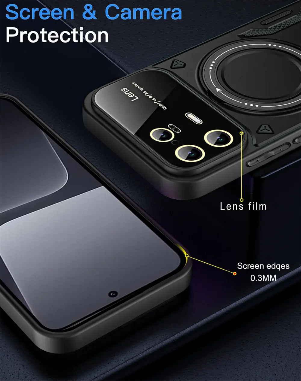 YouDun-funda de teléfono para XIAOMI 13 PRO, carcasa multifuncional con anillo de soporte oculto, parachoques magnético Magsafe, PC, TPU, a prueba de golpes - La zona Apple