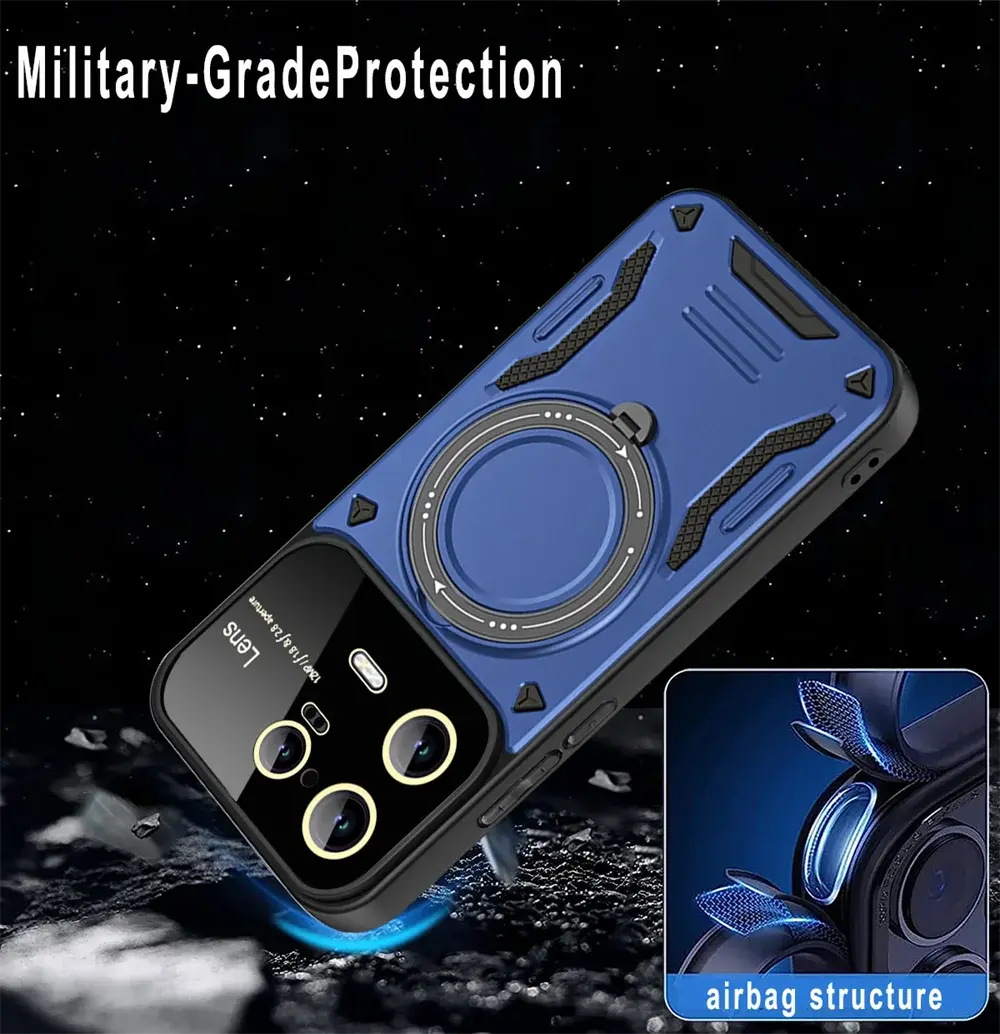 YouDun-funda de teléfono para XIAOMI 13 PRO, carcasa multifuncional con anillo de soporte oculto, parachoques magnético Magsafe, PC, TPU, a prueba de golpes - La zona Apple