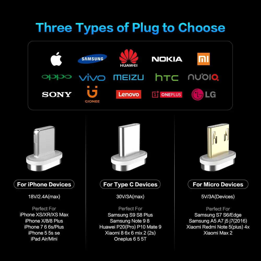 Micro USB Type C Magnetic Cable for iPhone La zona Apple